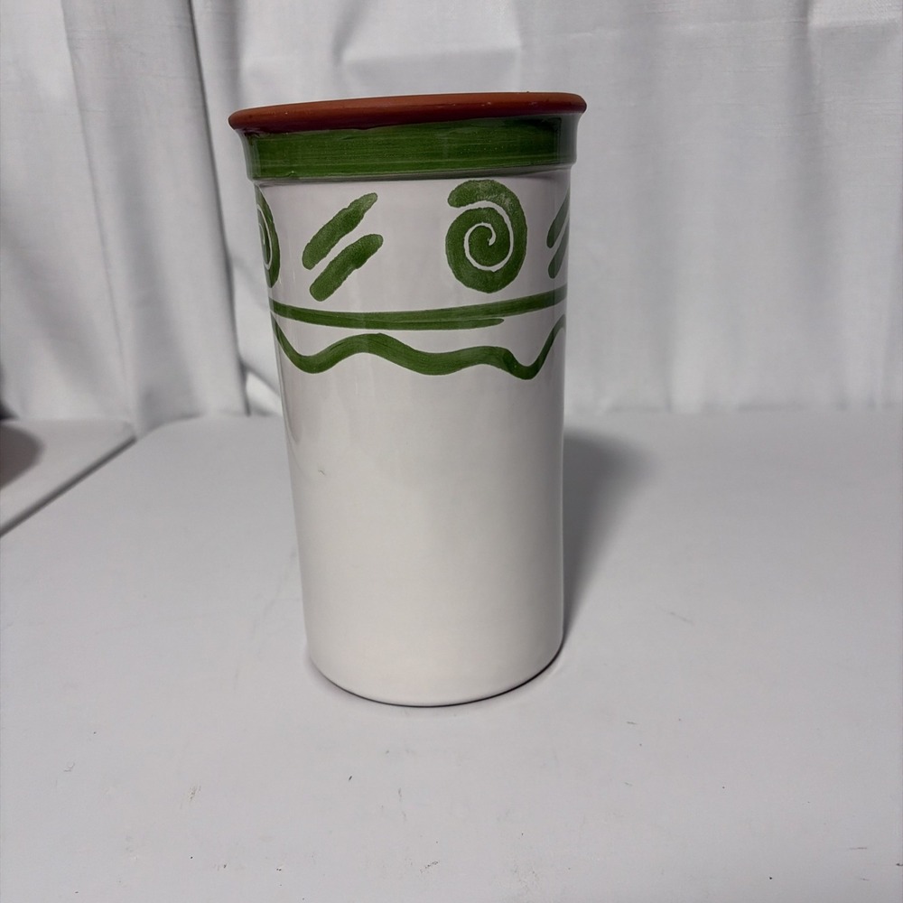 Wine Bottle Cooler Terracotta Chiller White Green Crock Utensil Southwest Pier 1